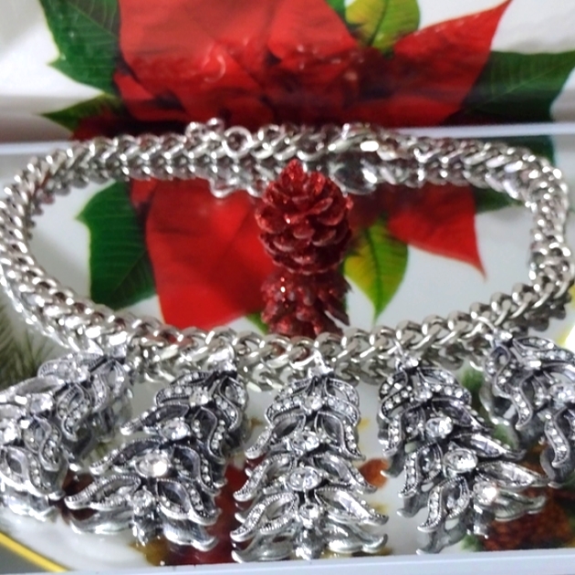 Scintillating Crystal Christmas Tree Tiered Choker